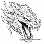 Fierce Fire-Breathing Dragon Head Coloring Pages 4