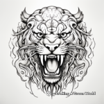 Fierce Predator Tiger Tattoo Coloring Pages 1
