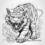 Fierce Predator Tiger Tattoo Coloring Pages 2