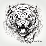 Fierce Predator Tiger Tattoo Coloring Pages 3