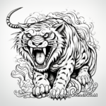 Fierce Predator Tiger Tattoo Coloring Pages 4