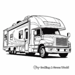 Fifth Wheel Coupling Semi Truck Trailer Coloring Sheets 1