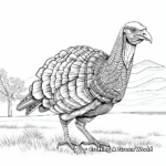 Finely Detailed Wild Turkey Coloring Pages for Adults 1