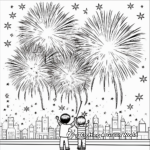 Fireworks Display Fourth of July Coloring Sheets 2