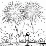 Fireworks Display Fourth of July Coloring Sheets 3