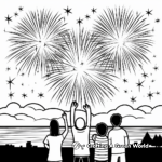 Fireworks Display Fourth of July Coloring Sheets 4