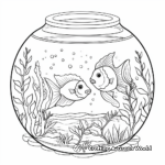Fish Bowl Aquarium Scene Coloring Page 2