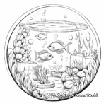 Fish Bowl Aquarium Scene Coloring Page 3
