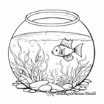 Fish Bowl Aquarium Scene Coloring Page 4
