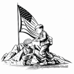 Flag Raising on Iwo Jima Coloring Pages 3