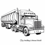 Flatbed Semi Truck Trailer with Load Coloring Pages 1