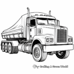 Flatbed Semi Truck Trailer with Load Coloring Pages 2