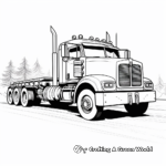 Flatbed Semi Truck Trailer with Load Coloring Pages 3