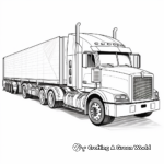 Flatbed Semi Truck Trailer with Load Coloring Pages 4