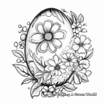 Floral Easter Egg Coloring Pages 1