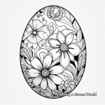Floral Easter Egg Coloring Pages 2