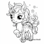 Floral Fairy-Tale Unicorn Coloring Pages 4