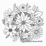 Floral Peace Sign Coloring Pages for Nature Lovers 3
