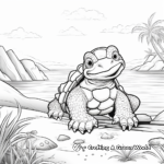 Florida Snapping Turtle: Beach-Scene Coloring Pages 1