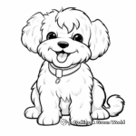 Fluffy and Cute Maltipoo Coloring Pages 2