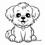 Fluffy and Cute Maltipoo Coloring Pages 4