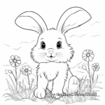 Fluffy Bunny in the Meadow's Coloring Pages 1