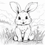 Fluffy Bunny in the Meadow's Coloring Pages 2
