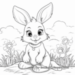 Fluffy Bunny in the Meadow's Coloring Pages 3