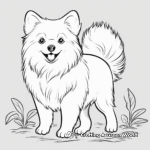 Fluffy Japanese Spitz Dog Coloring Pages 2