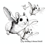 Flying Squirrel Family Coloring Pages: Male, Female, and Pups 3