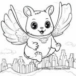 Flying Squirrel Night Scene Coloring Pages 2