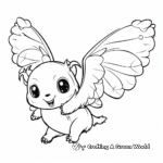 Flying Squirrel with Acorn Coloring Pages 2