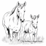 Foal and Mother: Horse Family Coloring Pages 2