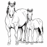 Foal and Mother: Horse Family Coloring Pages 3