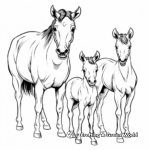 Foal and Mother: Horse Family Coloring Pages 4