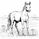 Foal in the Wild: Meadow-Scene Coloring Pages 2