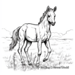 Foal in the Wild: Meadow-Scene Coloring Pages 4
