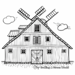 Folk Art Barn Coloring Pages for Adults 2