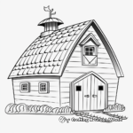 Folk Art Barn Coloring Pages for Adults 4
