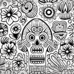For Adults: Detailed Mexican Pattern Coloring Pages 1