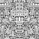For Adults: Detailed Mexican Pattern Coloring Pages 4