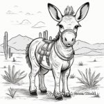 For Kids: Cute Burro Mexican Coloring Sheets 1