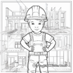For Little Architects: Blueprint and Set Square Coloring Pages 1