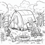 Forest Camping Scene Coloring Pages 2