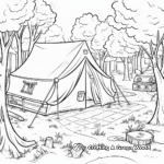 Forest Camping Scene Coloring Pages 3