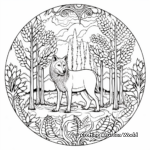 Forest Scene Wolf Mandala Coloring Pages 2