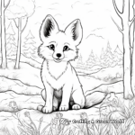 Forest Scenes with Foxes Coloring Pages 1