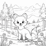 Forest Scenes with Foxes Coloring Pages 2