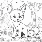 Forest Scenes with Foxes Coloring Pages 3