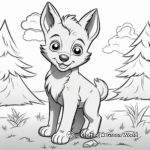 Forest Setting Wolf Pup Coloring Pages 2